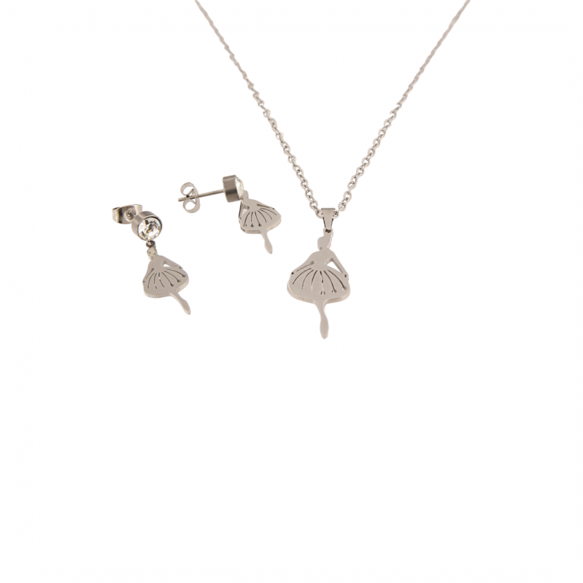 Komplet od nehrđajućeg čelika-ogrlice i naušnice