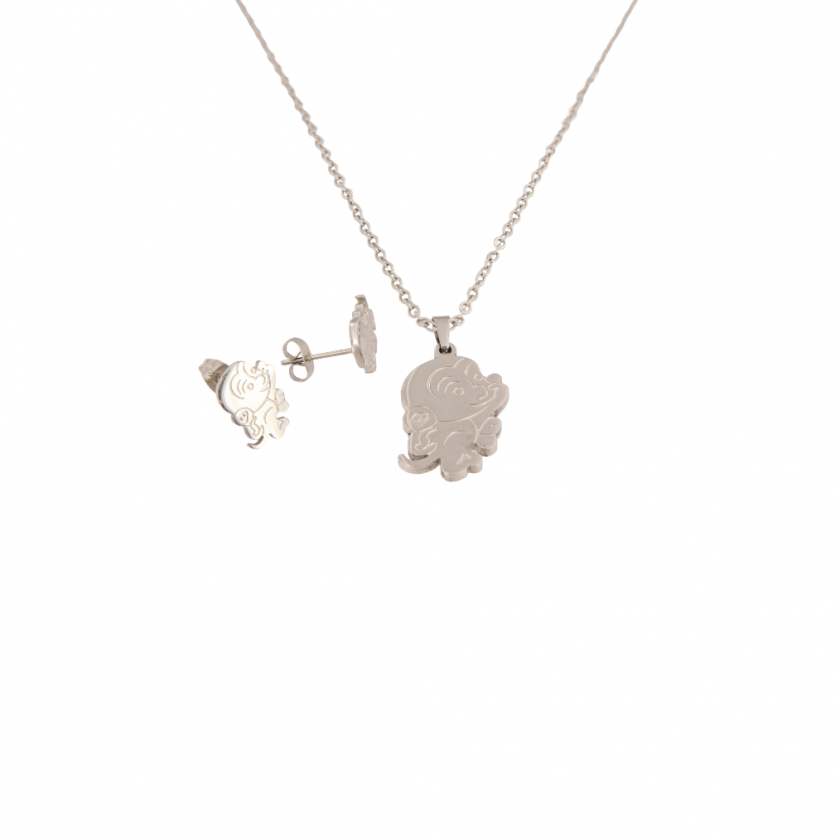 Komplet od nehrđajućeg čelika-ogrlice i naušnice